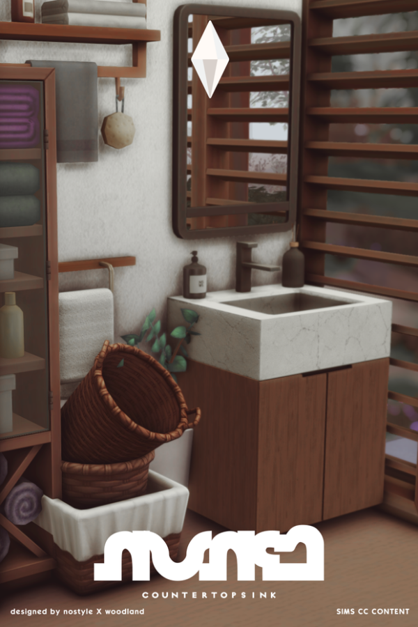 Maxis Match Nonie Counter Top Sink by simsfinds - The Sims 4 Custom Content