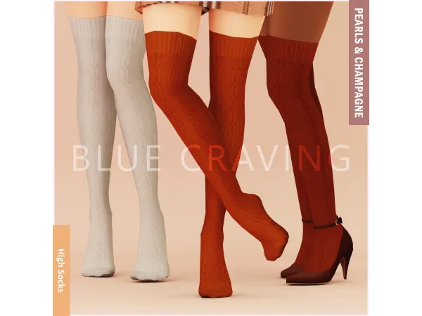 Blue Craving - Knitted High Socks