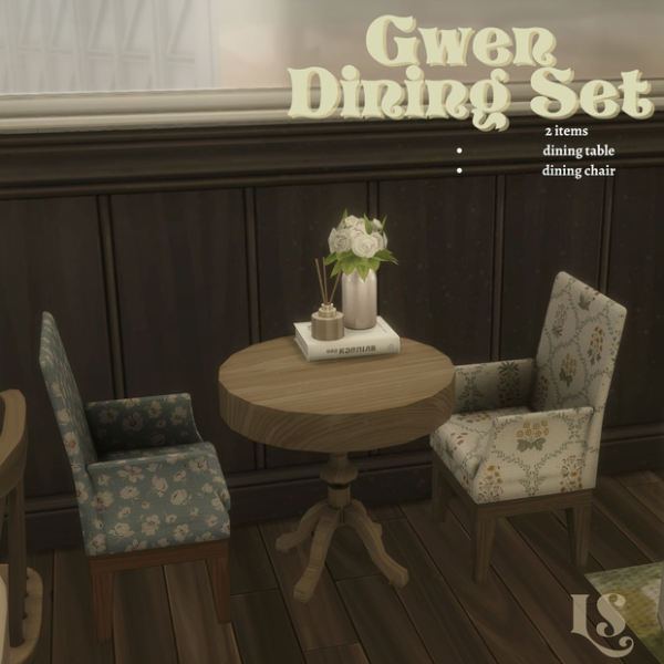 Alpha Gwen Dining small set by simsfinds - The Sims 4 Custom Content