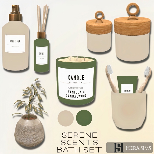 Alpha Serene scents bath set by herasims4 - The Sims 4 Custom Content