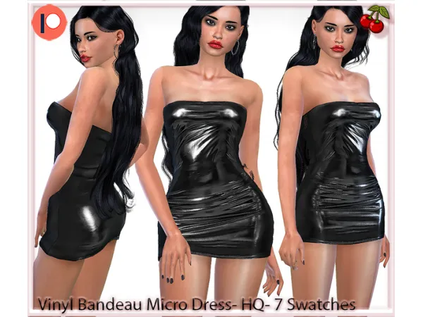 Alpha 43310450277903Party Babe CELINE Vinyl Micro Dress - The Sims 4 Custom Content
