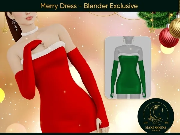 Alpha Merry Dress Exclusive - The Sims 4 Custom Content