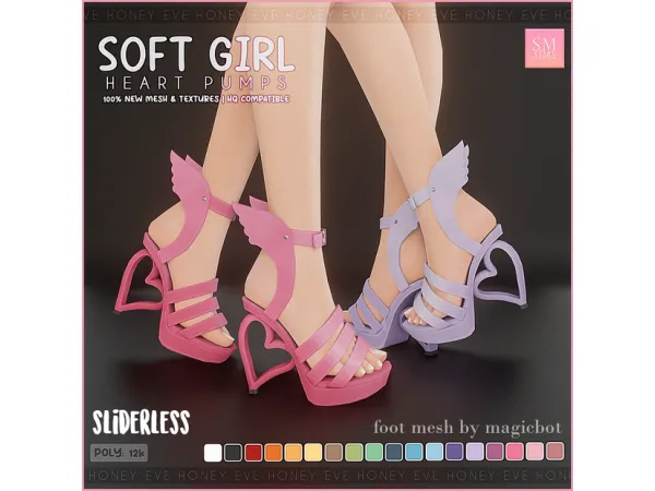 Alpha HONEY Soft Girl Heart Pumps - The Sims 4 Custom Content