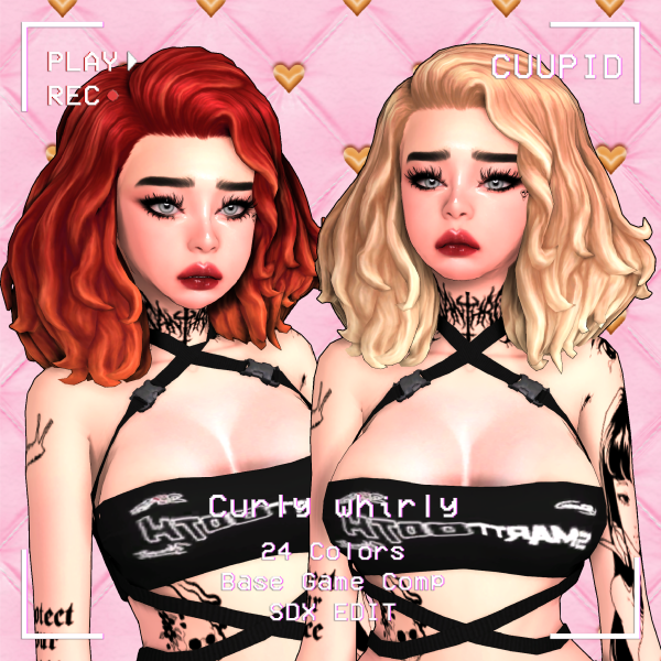 Maxis Match cuupid corp curly whirly hair by missme12 - The Sims 4 Custom Content