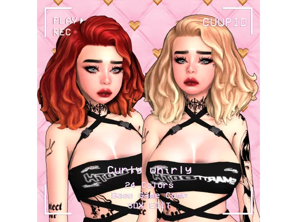 Maxis Match cuupid corp curly whirly hair - The Sims 4 Custom Content