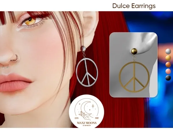 Alpha Dulce Earrings - The Sims 4 Custom Content