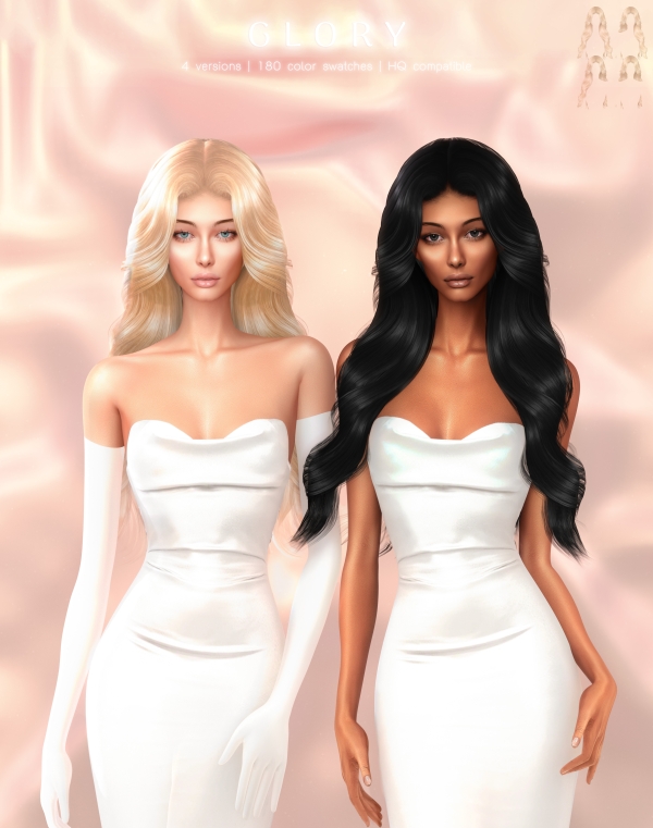 Alpha Glory Hairstyle by greenteahoney - The Sims 4 Custom Content