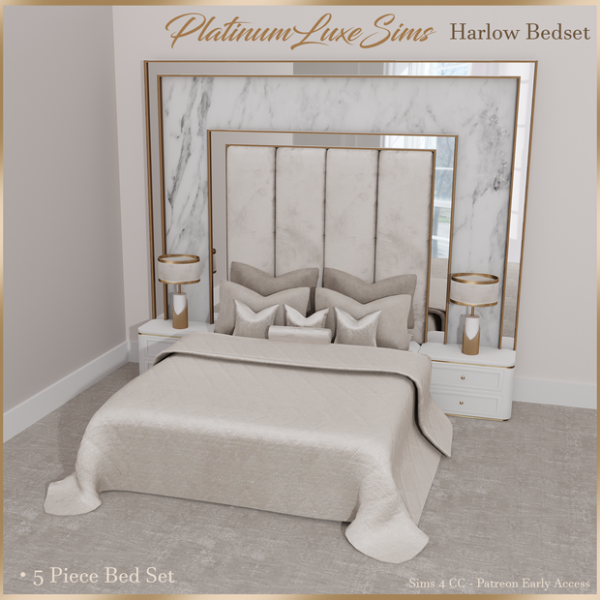 Alpha Harlow Bedset by simsfinds - The Sims 4 Custom Content
