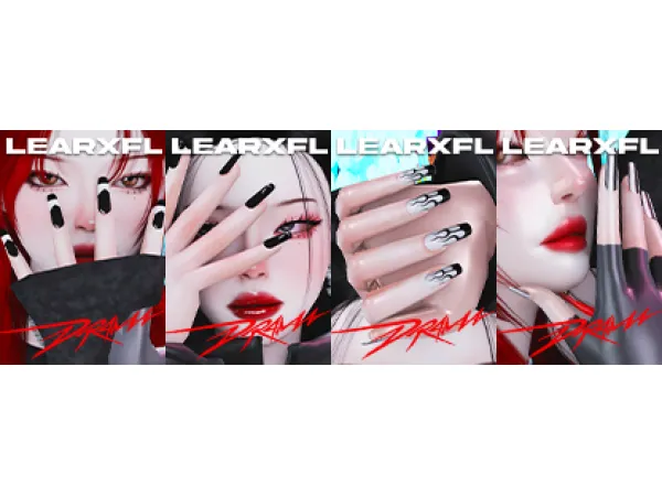 Alpha AESPA DRAMA [NAILS SET] - The Sims 4 Custom Content