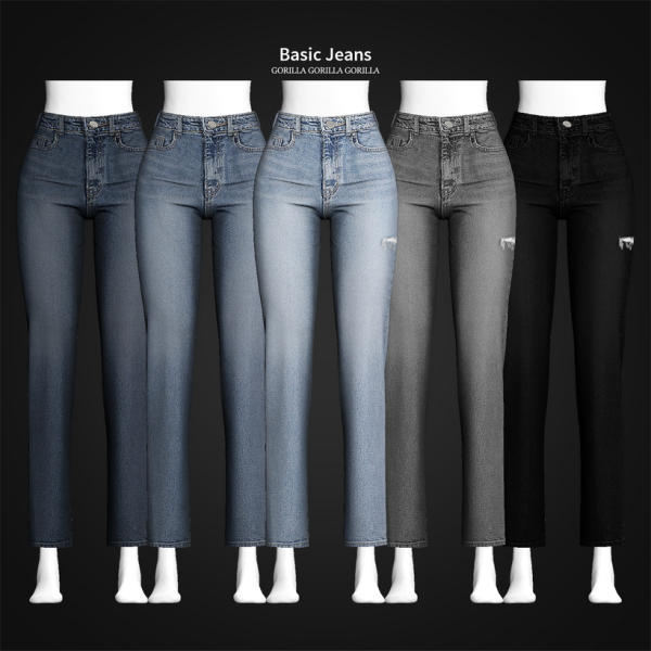 Alpha Basic Jeans by simsfinds - The Sims 4 Custom Content