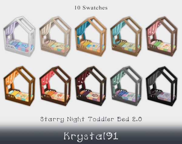 Maxis Match Starry Night Toddler Bed 20 by simsfinds - The Sims 4 Custom Content