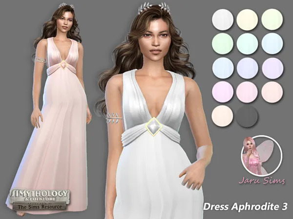Alpha SIMYTHOLOGY Dress Aphrodite 3 - The Sims 4 Custom Content