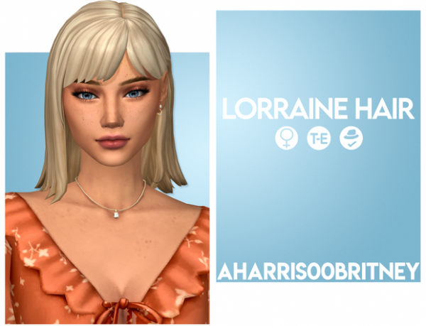 Maxis Match Lorraine Hair by simsfinds - The Sims 4 Custom Content