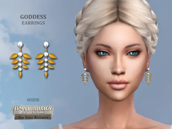 Alpha SIMythology Goddess Earrings - The Sims 4 Custom Content