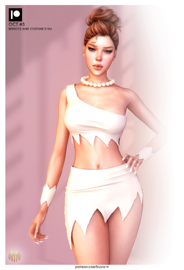 Alpha HALLOWEEN BEDROCK BABE COSTUME P184 tr by busratr - The Sims 4 Custom Content