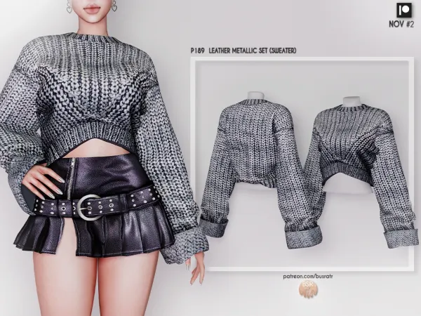 Alpha Available in Early Access LEATHER METALLIC SET P189 P190 (NOV 2) by busratr - The Sims 4 Custom Content