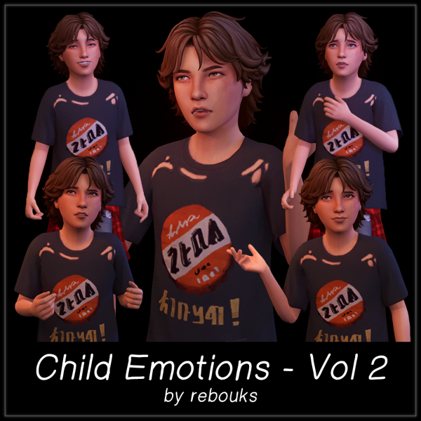 Mix Child Emotion Poses Vol 2 by simsfinds - The Sims 4 Custom Content