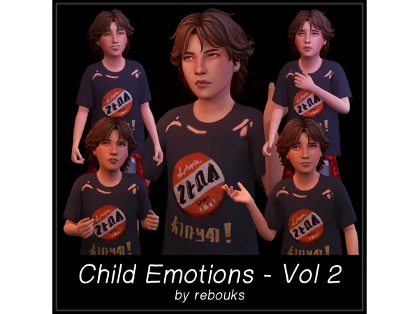 Mix Child Emotion Poses Vol 2 by rebouks - The Sims 4 Custom Content