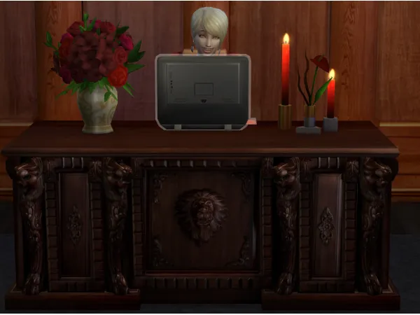 Alpha Lord Raflles Desk Chair Buffet Table by annaqstories updated - The Sims 4 Custom Content