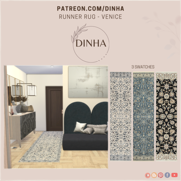 Mix Runner Rug Venice (FREE) by dinhagamer - The Sims 4 Custom Content