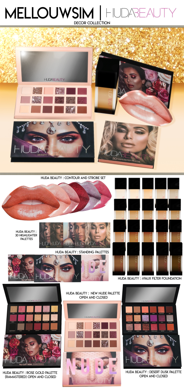 Alpha HUDA BEAUTY DECOR COLLECTION by simsfinds - The Sims 4 Custom Content