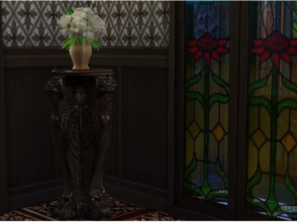 Alpha Lord Raffles Coffee Table Pedestal by annaqstories - The Sims 4 Custom Content