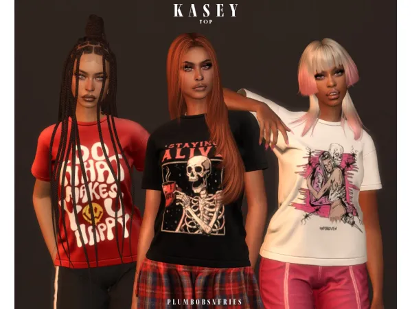 Alpha KASEY top by plumbobsnfries - The Sims 4 Custom Content