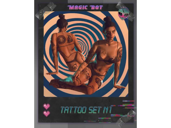 Mix TATTOO SET 1 by magicbot - The Sims 4 Custom Content