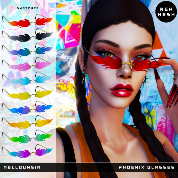 Alpha Phoenix Glassess by simsfinds - The Sims 4 Custom Content