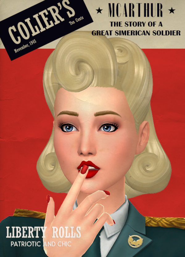 Maxis Match Victory Rolls Another 1940's Clayfied set by simsfinds - The Sims 4 Custom Content