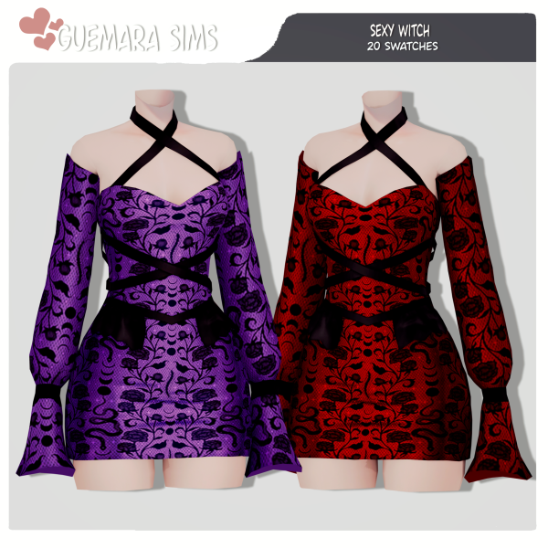 Alpha Sexy witch Halloween outfit (Public now) by simsfinds - The Sims 4 Custom Content