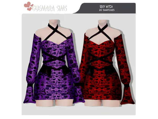 Alpha Sexy witch Halloween outfit (Public now) by guemarasims - The Sims 4 Custom Content