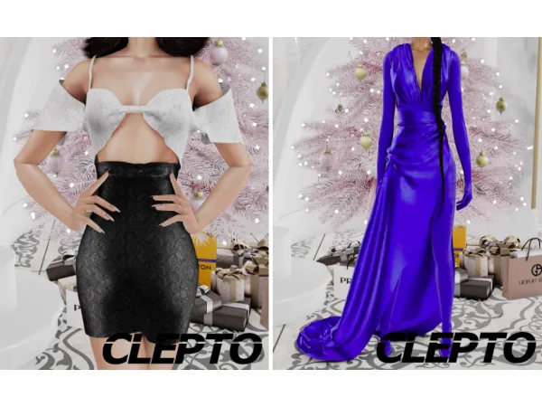 Alpha Clepto Mini Lace dress Balenciaga bootsuit by Cleo - The Sims 4 Custom Content