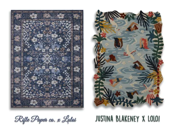 Alpha Loloi Rugs Set Rifle Paper co and Justina Blakeney by Sooky88 - The Sims 4 Custom Content