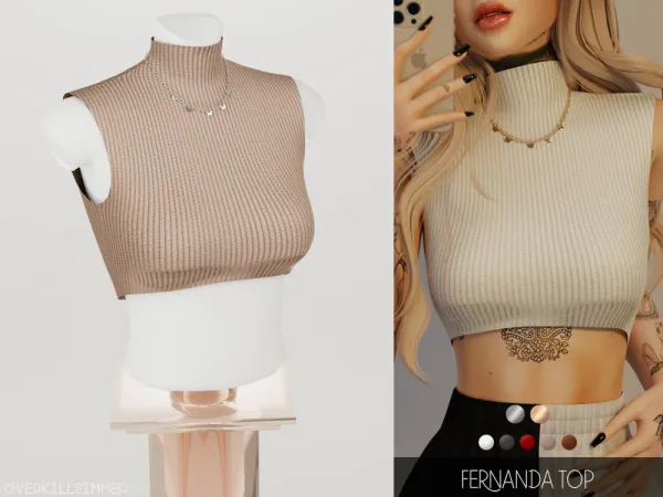 Alpha Fernanda top - The Sims 4 Custom Content