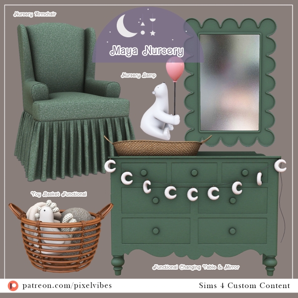Alpha Maya Nursery by pixelvibes - The Sims 4 Custom Content