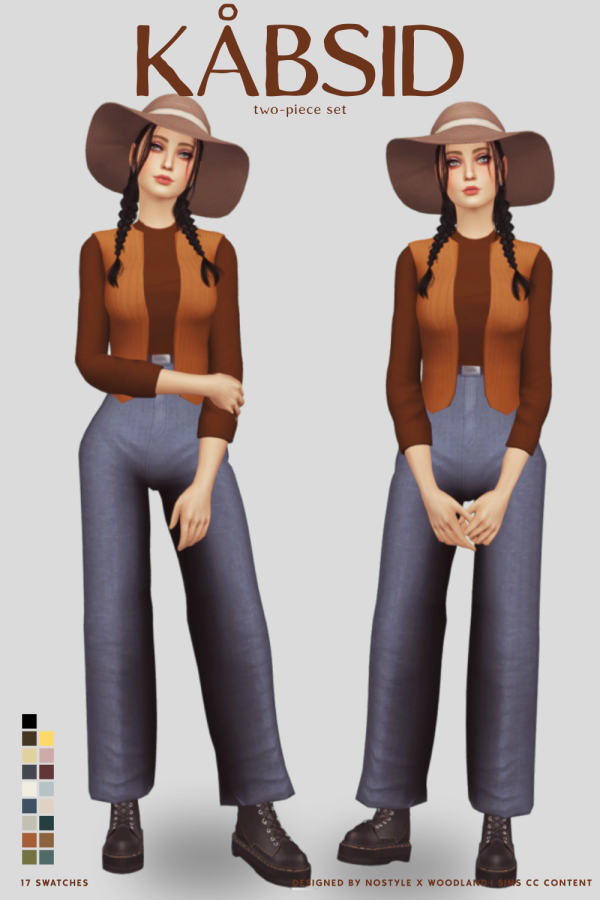 Maxis Match Kåbsid Two Piece Set by simsfinds - The Sims 4 Custom Content