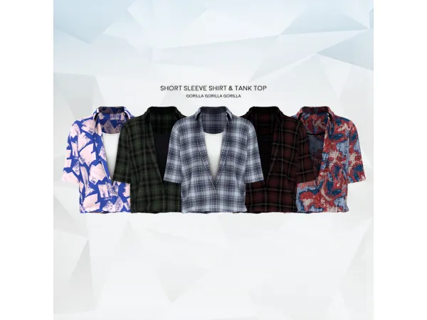 Alpha Short Sleeve Shirt Tank Top - The Sims 4 Custom Content