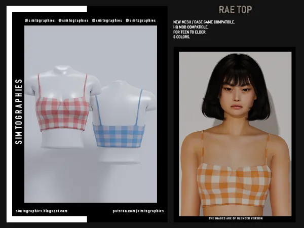 Alpha Rae Top - The Sims 4 Custom Content