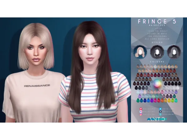 Alpha Fringe 5 (Requires The Chromatic Collection 1) by simsfinds - The Sims 4 Custom Content