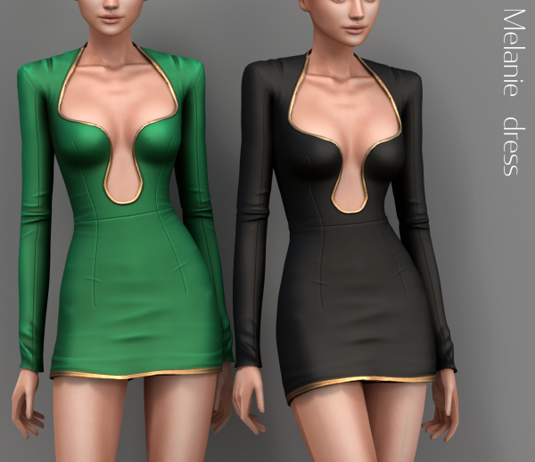 Alpha Melanie Dress by simsfinds - The Sims 4 Custom Content