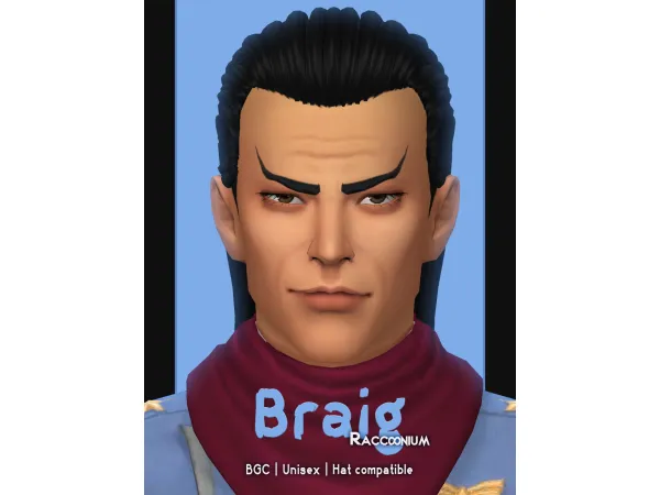 Maxis Match Braig hair by Raccoonium - The Sims 4 Custom Content