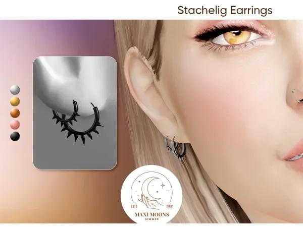Alpha Stachelig Earrings - The Sims 4 Custom Content