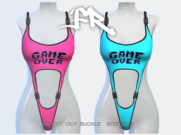 Alpha FR_Cut Out Buckle Bodysuit - The Sims 4 Custom Content