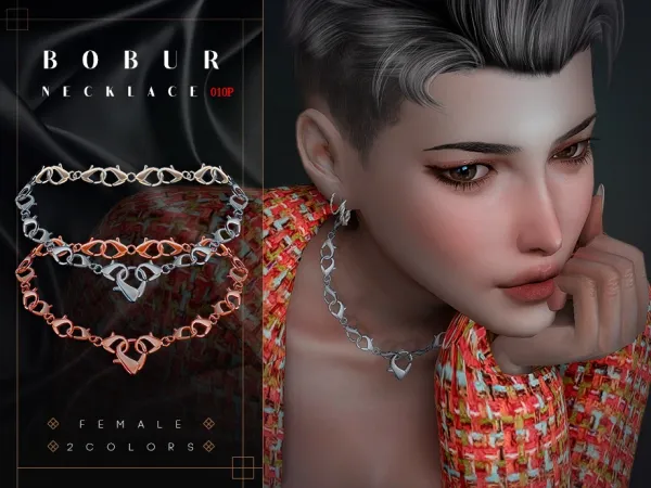 Alpha Clasp Necklace by bobur - The Sims 4 Custom Content