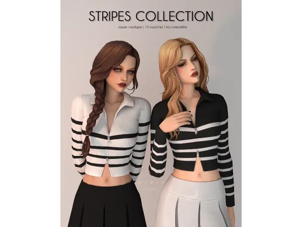 Zipper Cardigan - Stripes Collection