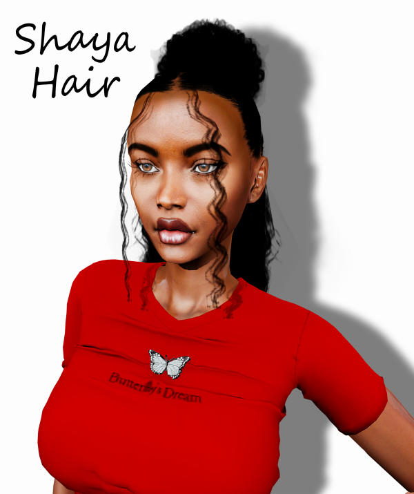 Alpha Shaya Hair by simmerkatex - The Sims 4 Custom Content