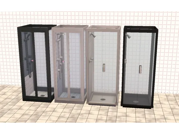 4to2 Post Modern and Crystal Box Shower Stalls - The Sims 2 Custom Content