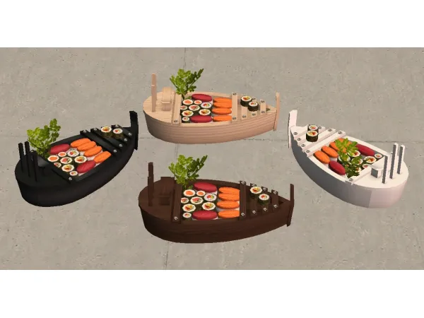 Tray Boat Sushi Deco for - The Sims 2 Custom Content