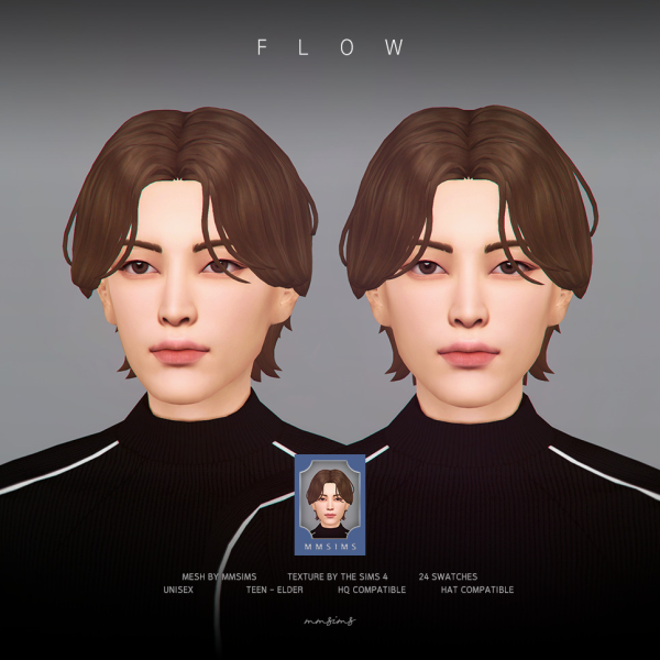 Maxis Match S4CC MMSIMS Hair Flow by simsfinds - The Sims 4 Custom Content